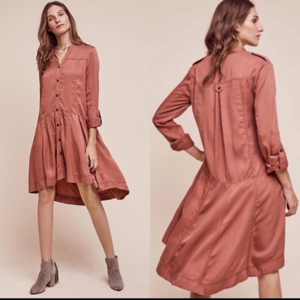 Anthropologie holding horses pink longsleeve beautiful dress
